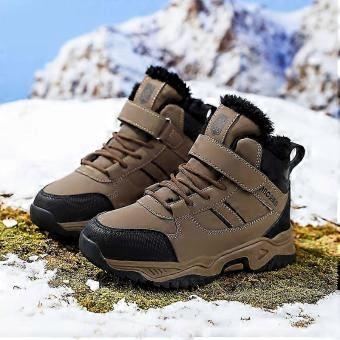 Youth Snow Boots with Fleece Lining, Anti-Slip High-Top Winter Shoes for Hiking and Campus, Trendy Warm Outdoor Boots for Teens