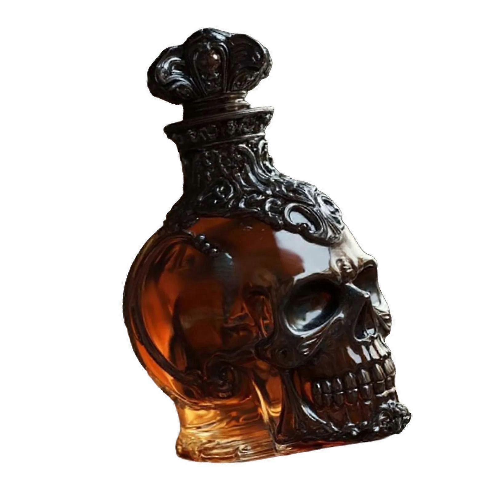 Skeleton-Themed Glass Decanter
