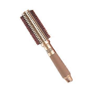 Round Hair Brush with AntiStatic Technology for Blow Drying and Curling, Gold Salon Styling Tool