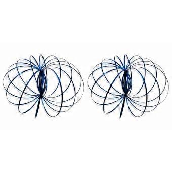 Kinetic Spring Toy 3D Metal Infinity Flow Ring for Arm Tricks and Outdoor Fun Blue 2 Pack