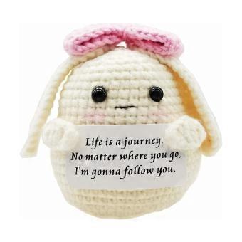 Mini Knitted Positive Potato Plush, Cute Handmade Encouragement Gift, Funny Decorative Vegetable for Home & Office