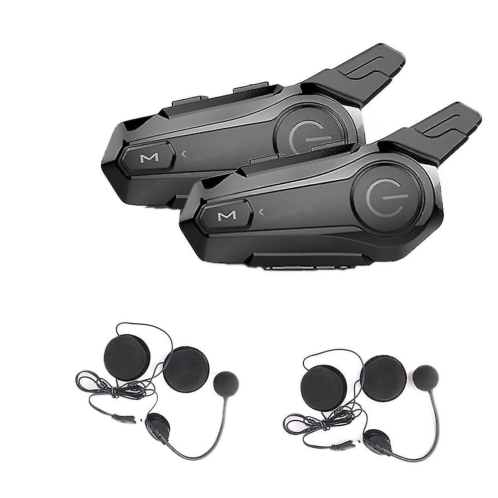 2pcs Bluetooth Intercom Motocicleta Medio casco Bluetooth Headset para 2 Intercomunicador inalámbrico He