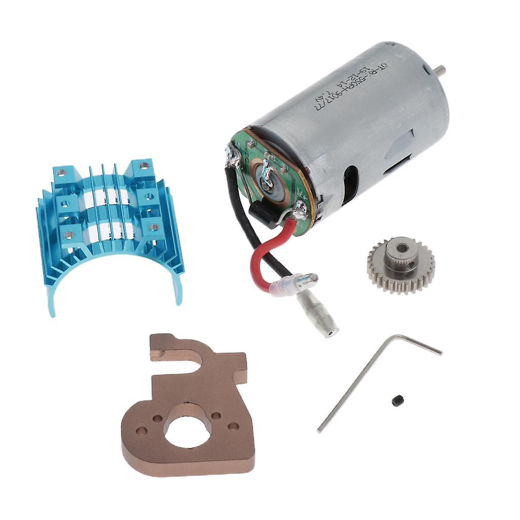 1/14 RC Car Motor + 27T Motor Gear + Heatsink Upgrade Part for WLtoys 144001