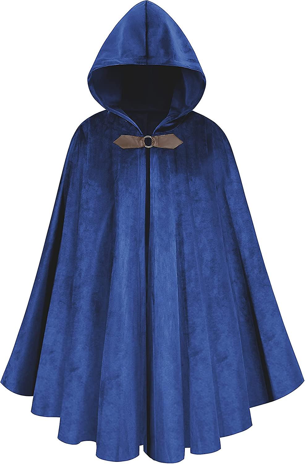 Medieval Renaissance Cloak With Hood Costume For Men Victorian Steampunk Cosplay Witch Cloak Cape