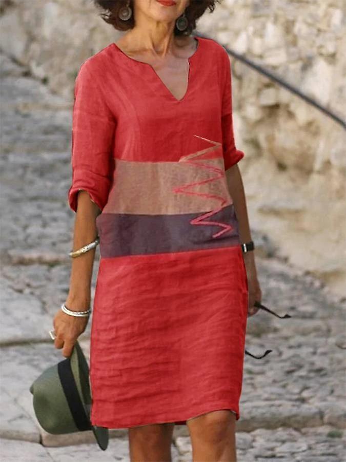 Γυναικείο T Shirt Φόρεμα Casual Φόρεμα T Shirt Φόρεμα Μπλουζάκι Φόρεμα Φύλλο Floral Print V Λαιμός Μίνι Φόρεμα Μόδα Σύγχρονες Καθημερινές Διακοπές Κοντομάνικο Κανονικό Ligh