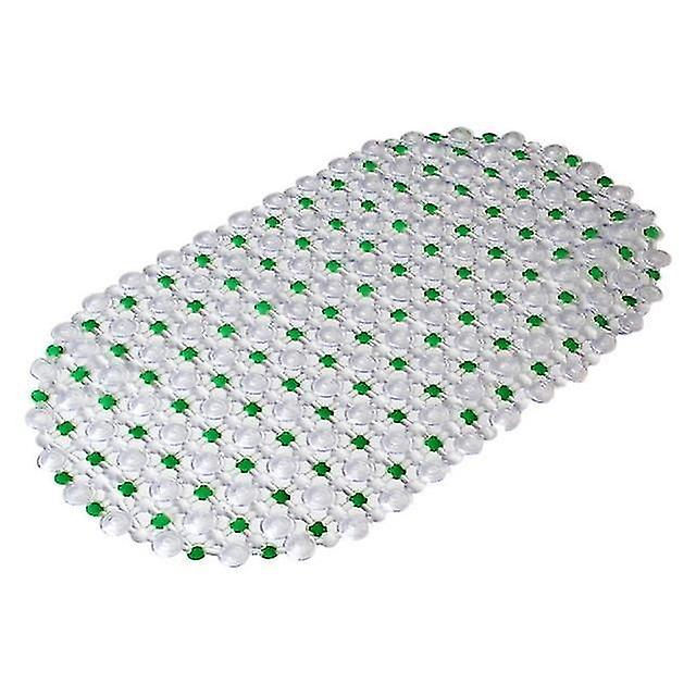 Green Non Slip Bathroom Mat Plastic Colorful Point Bead Massage Pad Carpet