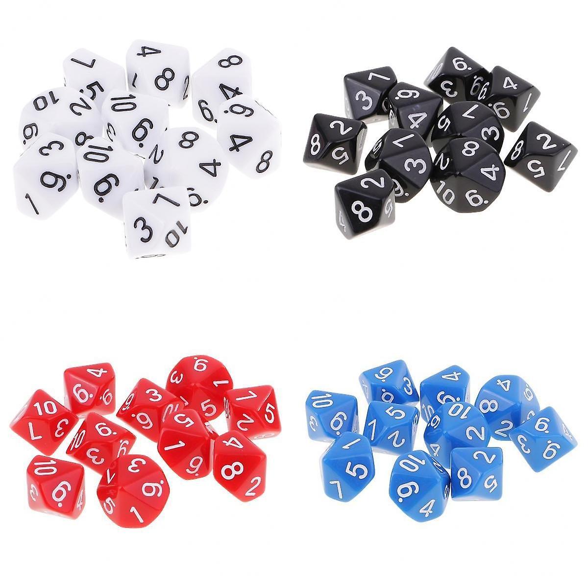 40Pcs 10 Sided Dice D10 Polyhedral Dice for Dice Games Multi-colors