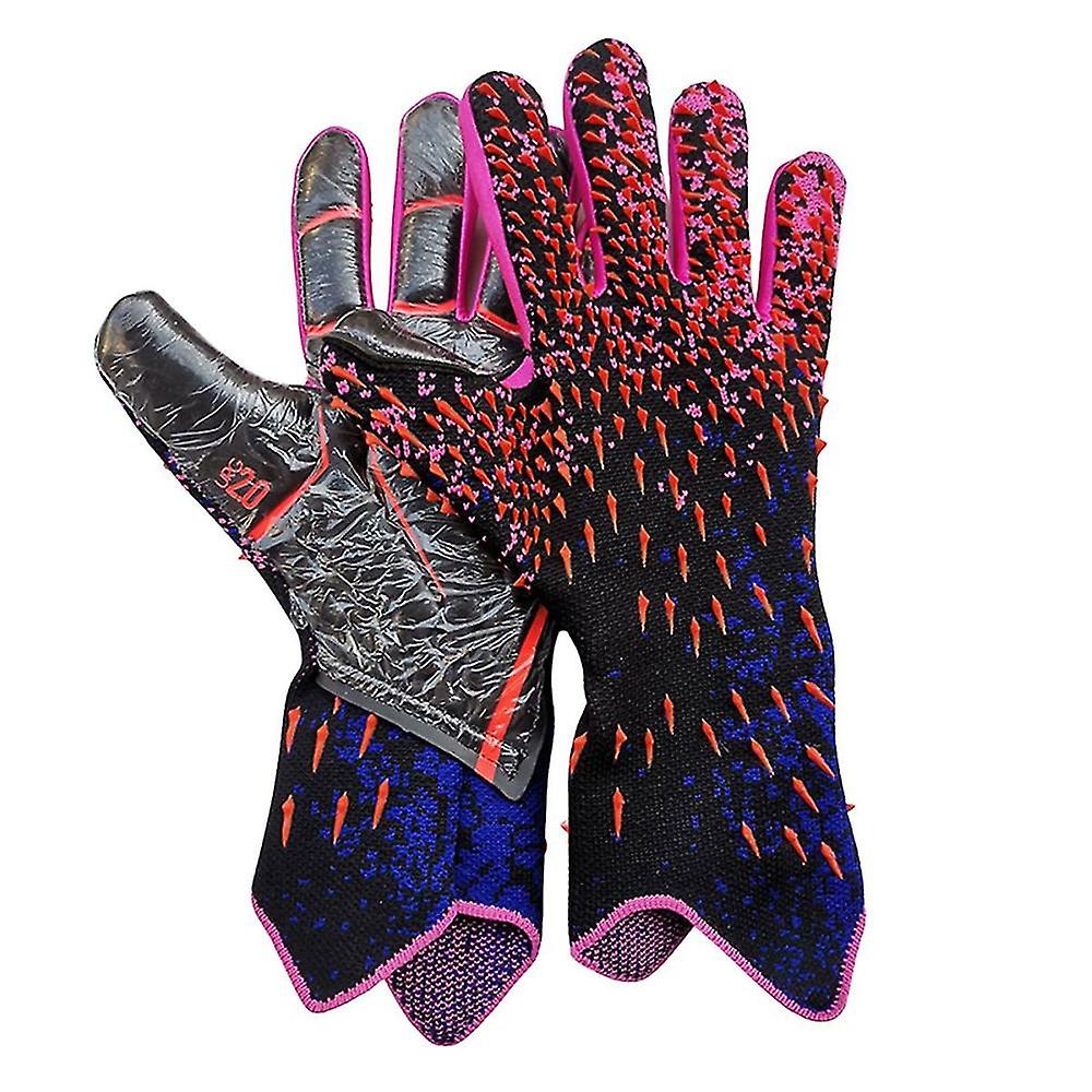 Goalie Gloves Latex Goalie Goalkeeper Gloves Anti- Football Glove Finger Protection Gloves Red,no.9