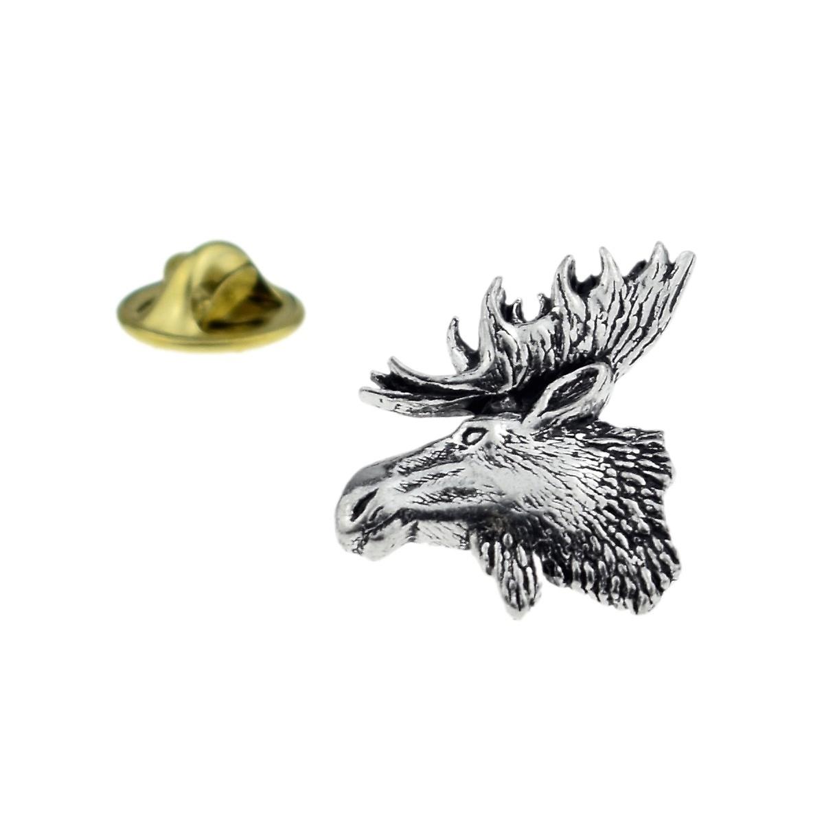 Moose Head Pewter Lapel Pin