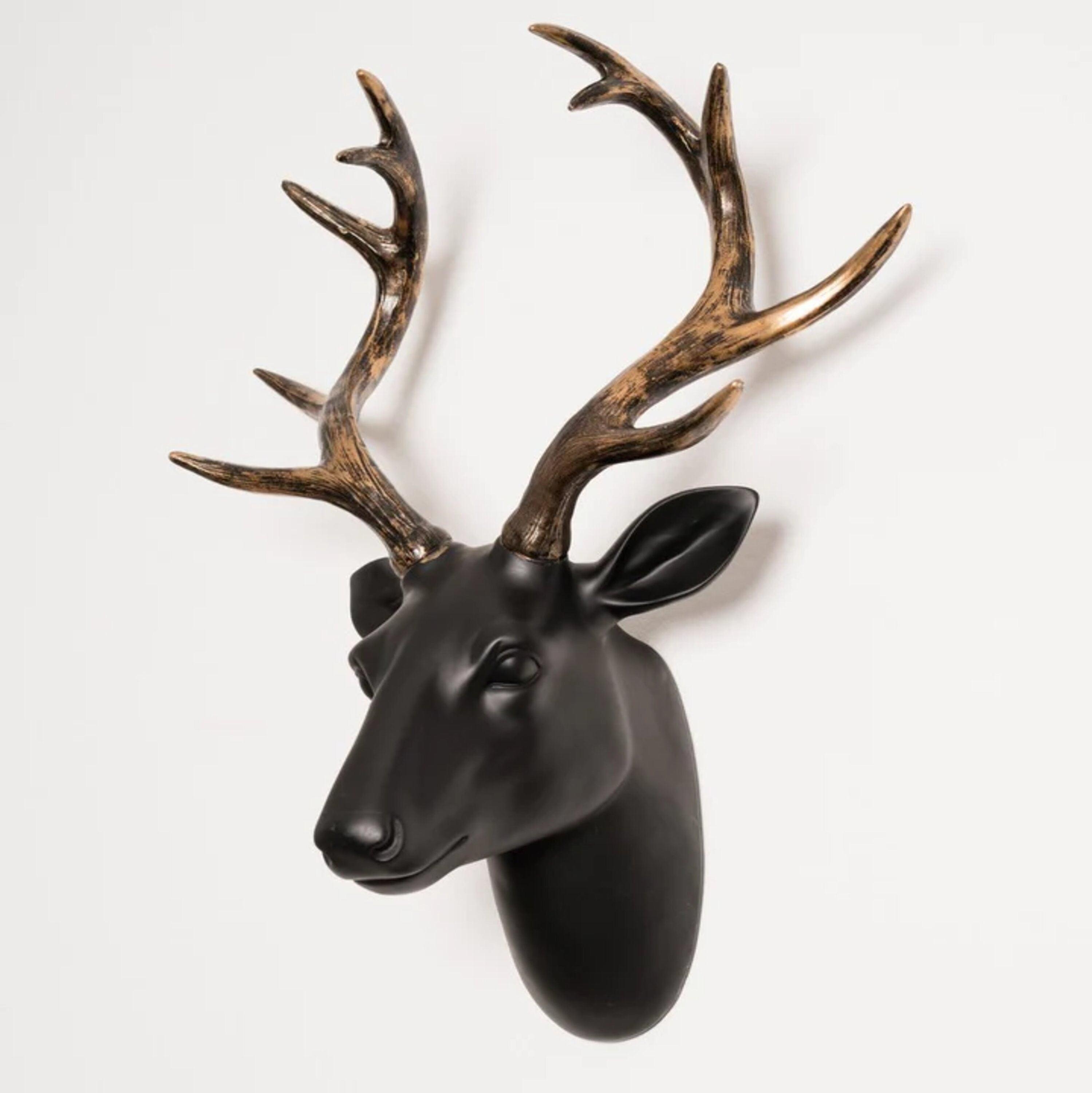 Black And Gold Stag Head  Home Decor Decals