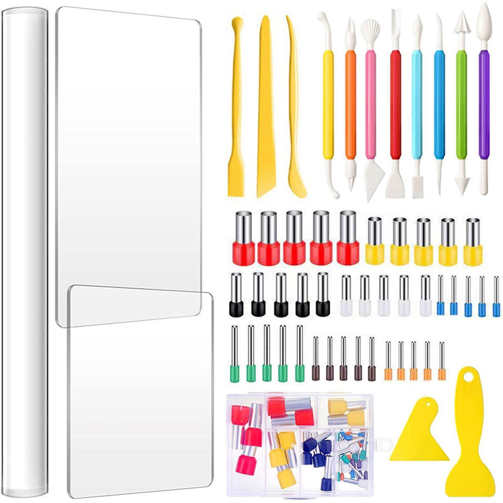 56x Pottery Clay Sculpting Tools DIY for Trimming, Scraping, Beginners