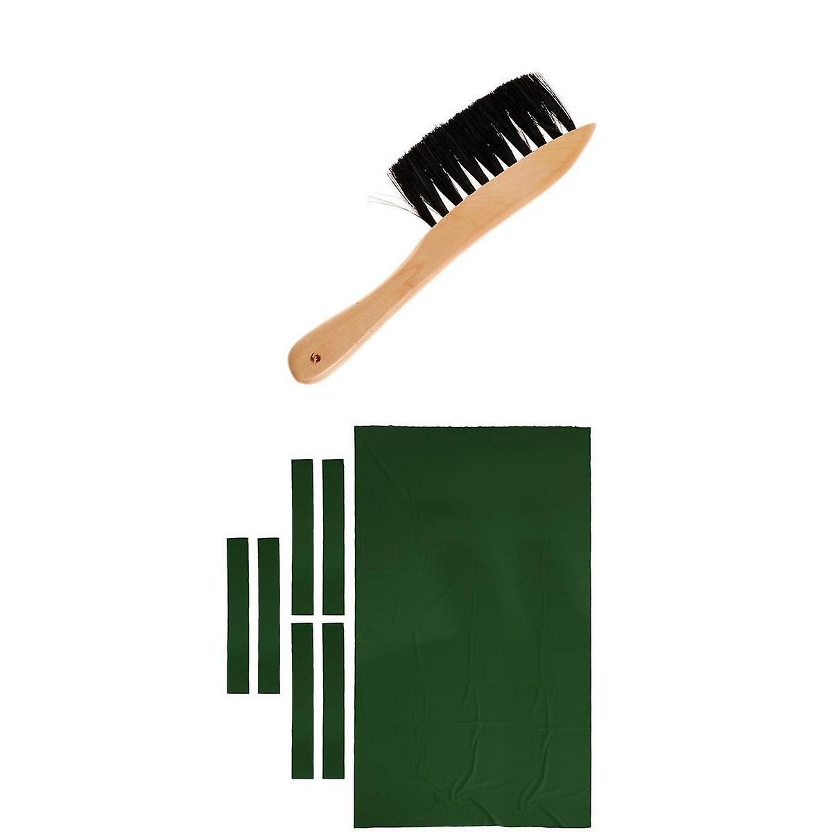 9 ft Wool Billiard Snooker Pool Table Cloth Felt & Rail Brush Cleaner  Green