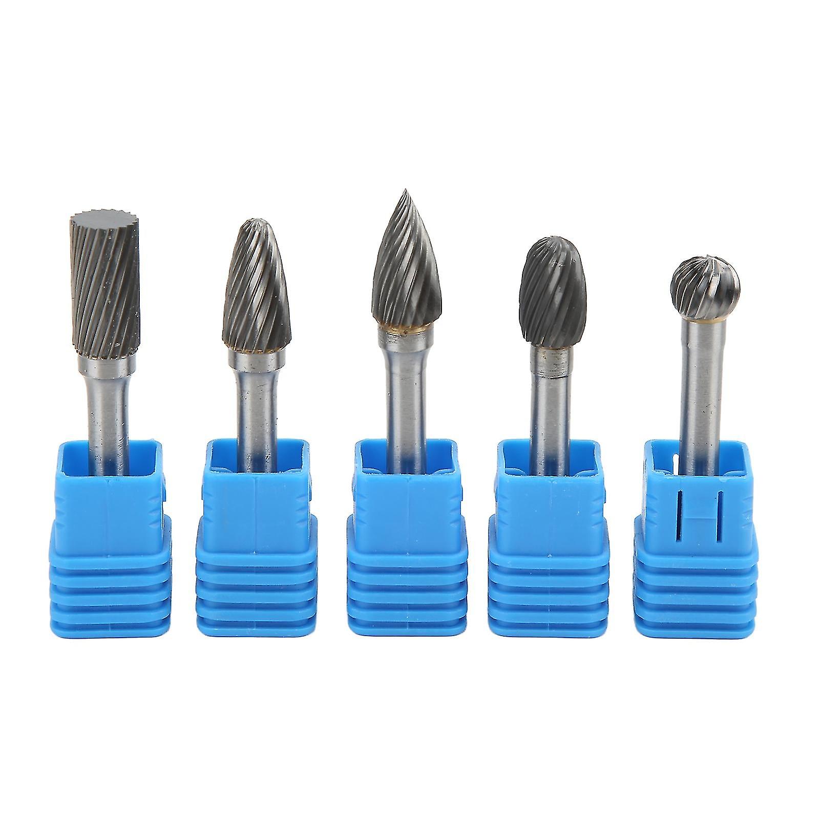 5db/készlet Forgó sorja készlet 6x10mm volfrámkarbid szárak polírozáshoz, csiszoláshoz, gravírozáshoz, fúráshozadefg