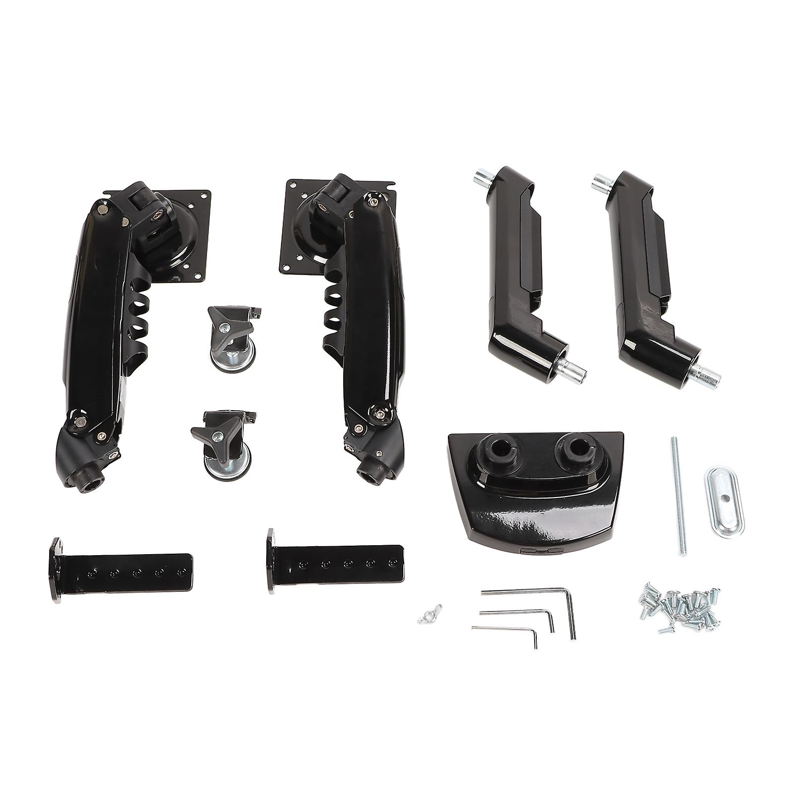Adjustable Dual Monitor Desk Mount with Swivel VESA Arms, C Clamp & Grommet Base