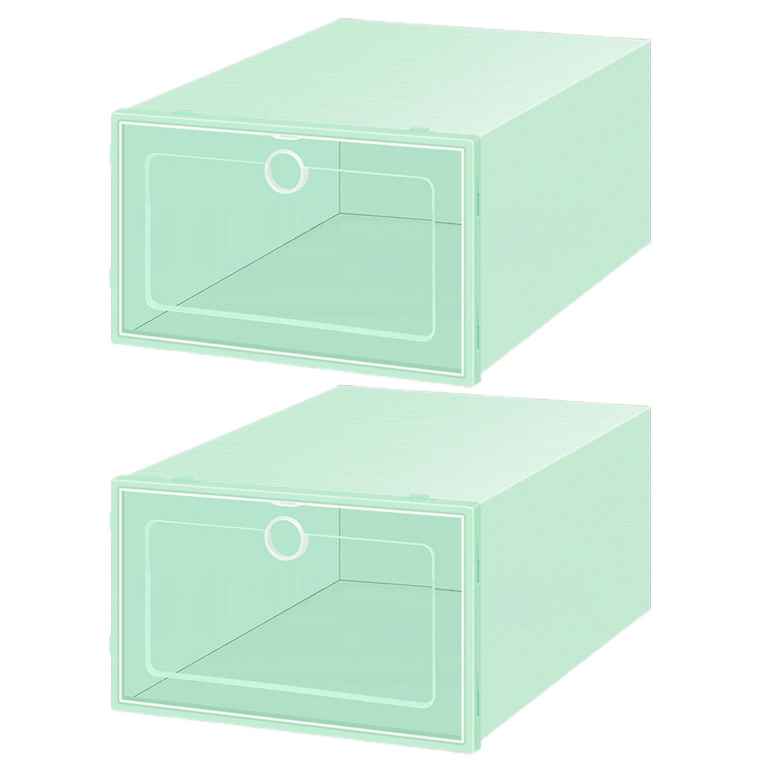 2Pcs Shoes Organizer Drawer Type Large Capacity Plastic Storage Cabinet Container for Cloakroom