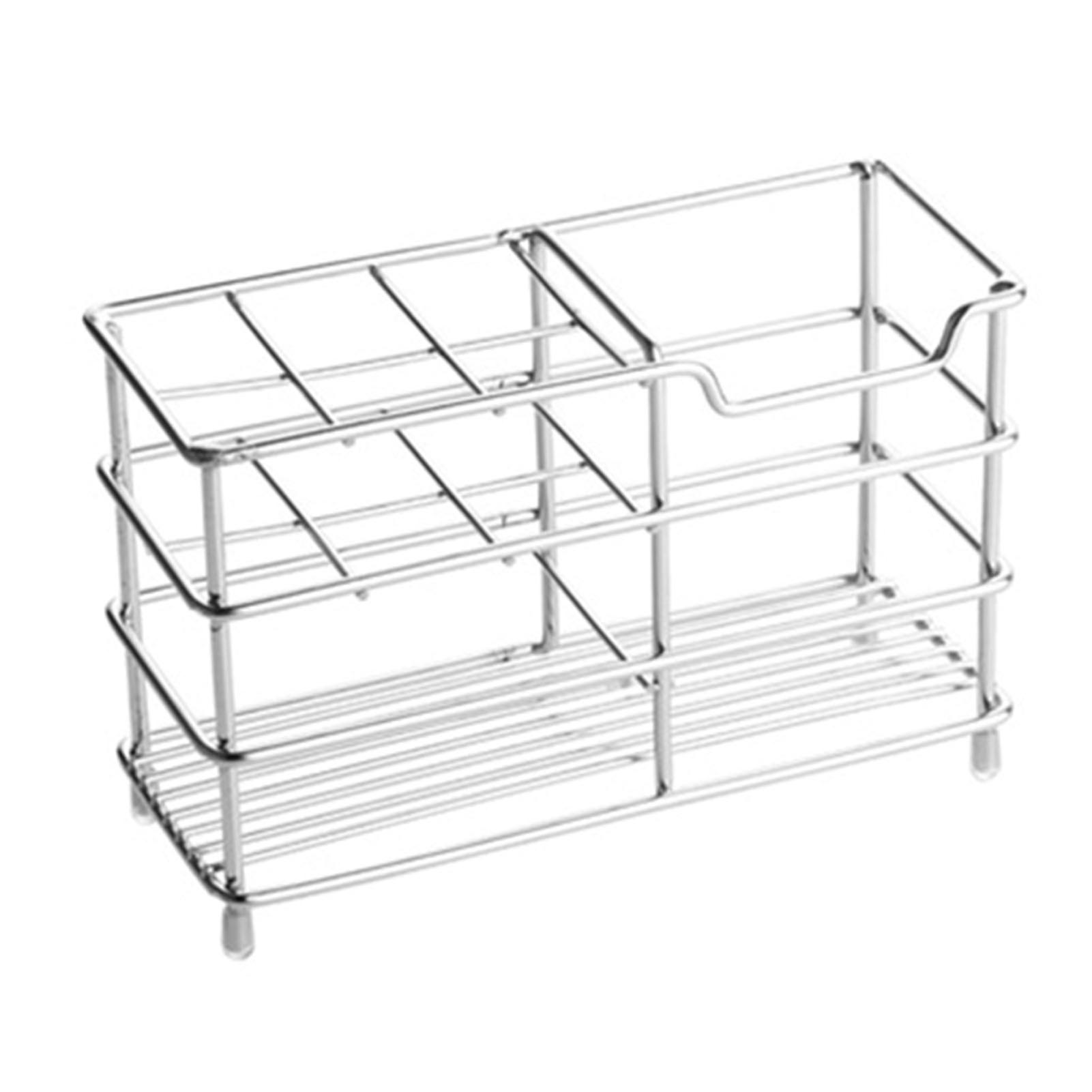 Stainless Steel Toothbrush Holder Multifunctional Toothpaste Stand Solid Bathroom Organizer Durable Rust-Resistant Design