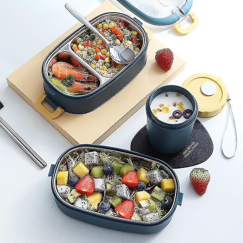 Household Storage Containers Double-layer Stainless Steel Insulated Lunch Box Student School Multi Layer Lunch Box Tableware