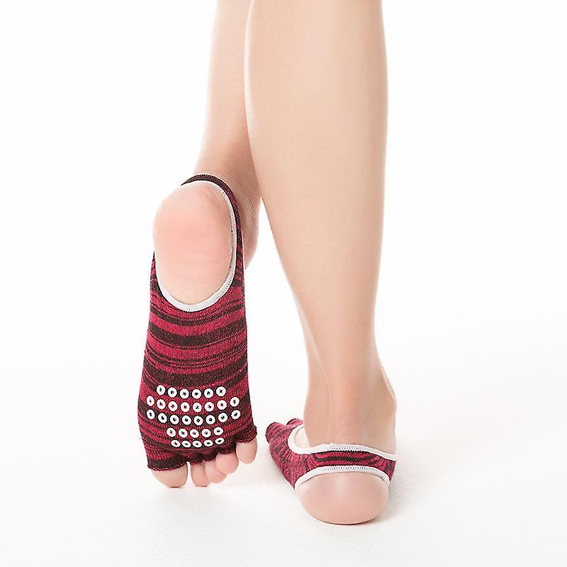 2 Pair New Women's Yoga Socks Cotton Breathable Fingerless Non-slip Short Socks