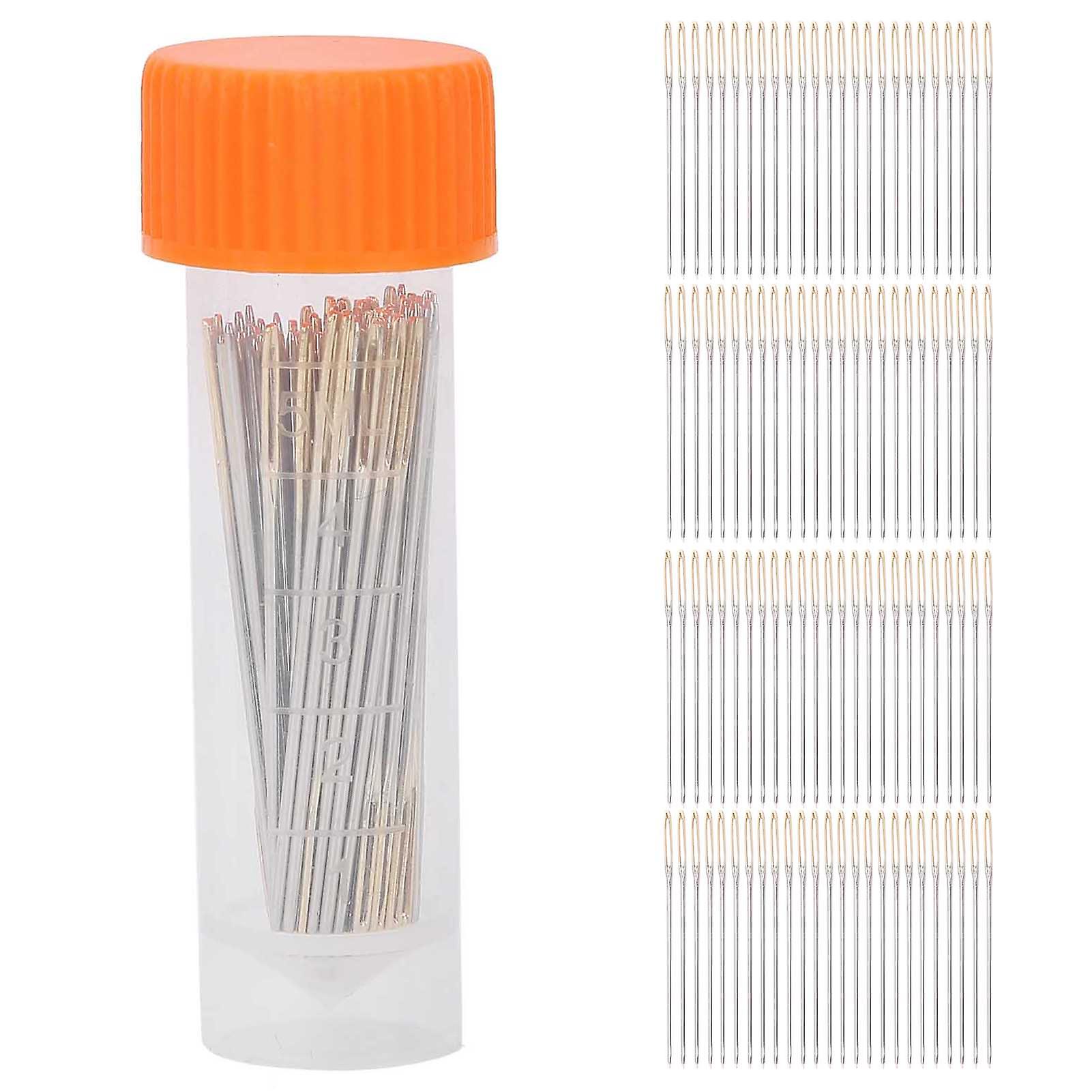 100pcs 24# Large Eye Metal Embroidery Needles Cross Stitch Needles with Storage Box