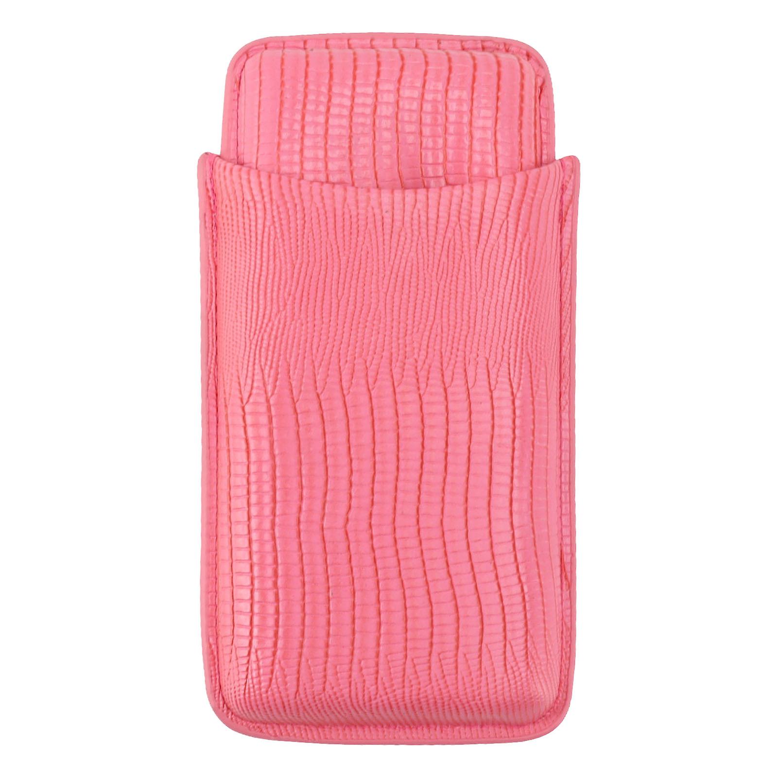 Cigar Holder Portable Moisturizing Comfortable Touch Colorfast Precise Stitching Travel Cigar Case for Men Pink 