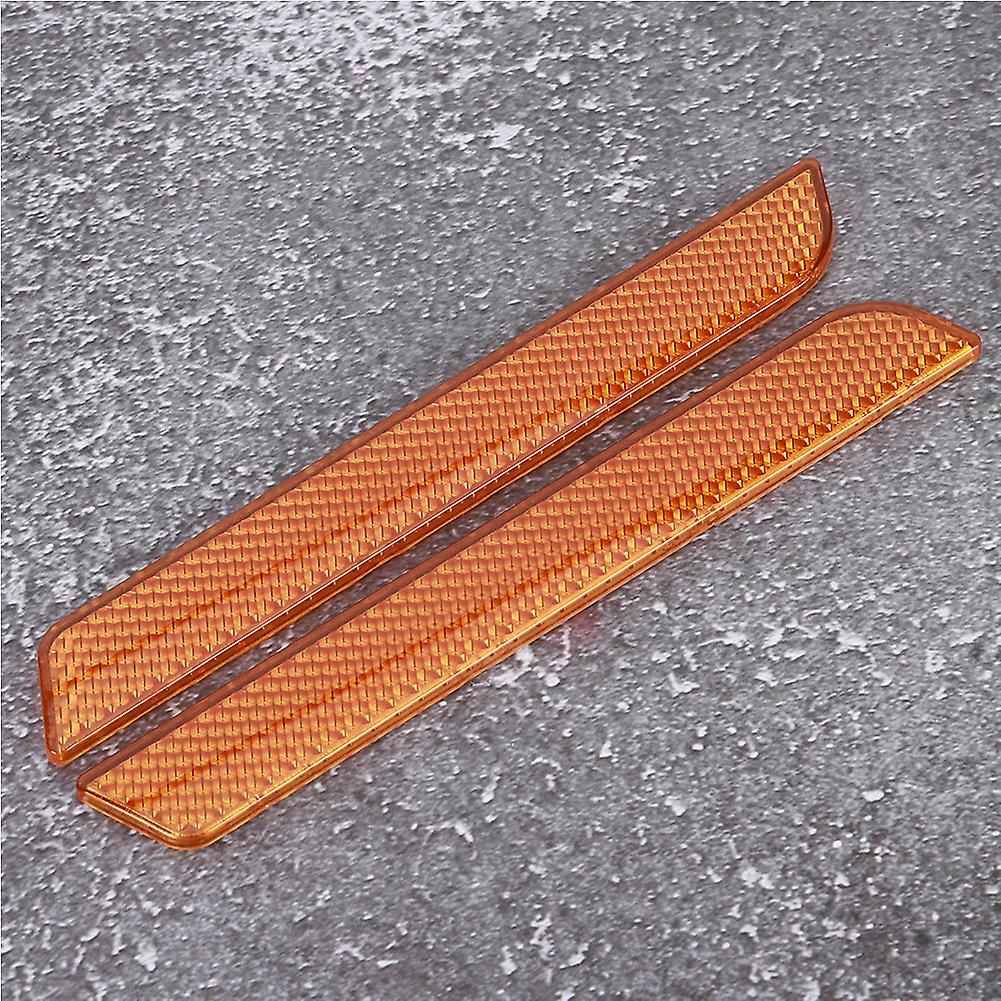 Pair of Saddlebag Reflector Latch Cover Safety Warning Small Size Fit for Touring FLT FLHT FLHRCYellow 