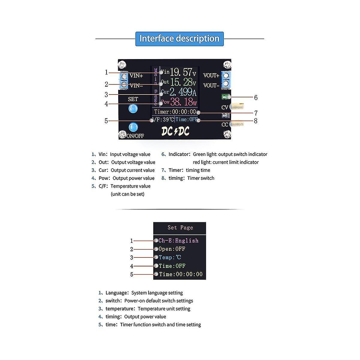 Automatic Dc Boost/down Converter Power Supply Module Cc Cv 0.5-30v 3a 35w Adjustable Power Supply