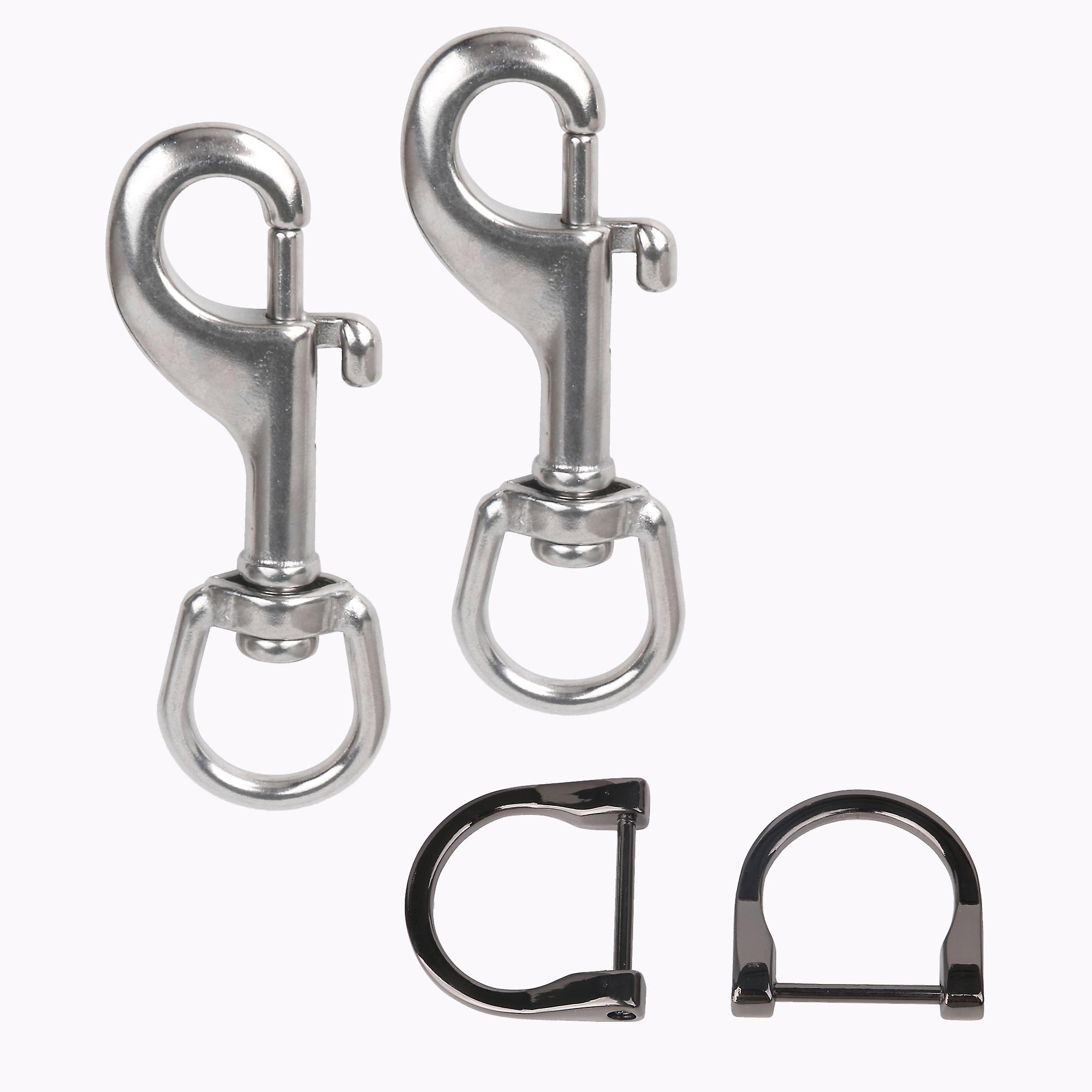 2x Single Swivel Snap Hook & 2Pcs D Buckle Kit for DIY Fastener Hardware