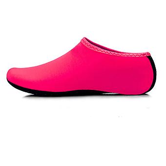 Veeki Water Shoes for Women Men Swim Beach Shoes Barefoot Quick-Dry Aqua Water Socks for Pool Yoga Surf, Pure Pink, Size: 36-37