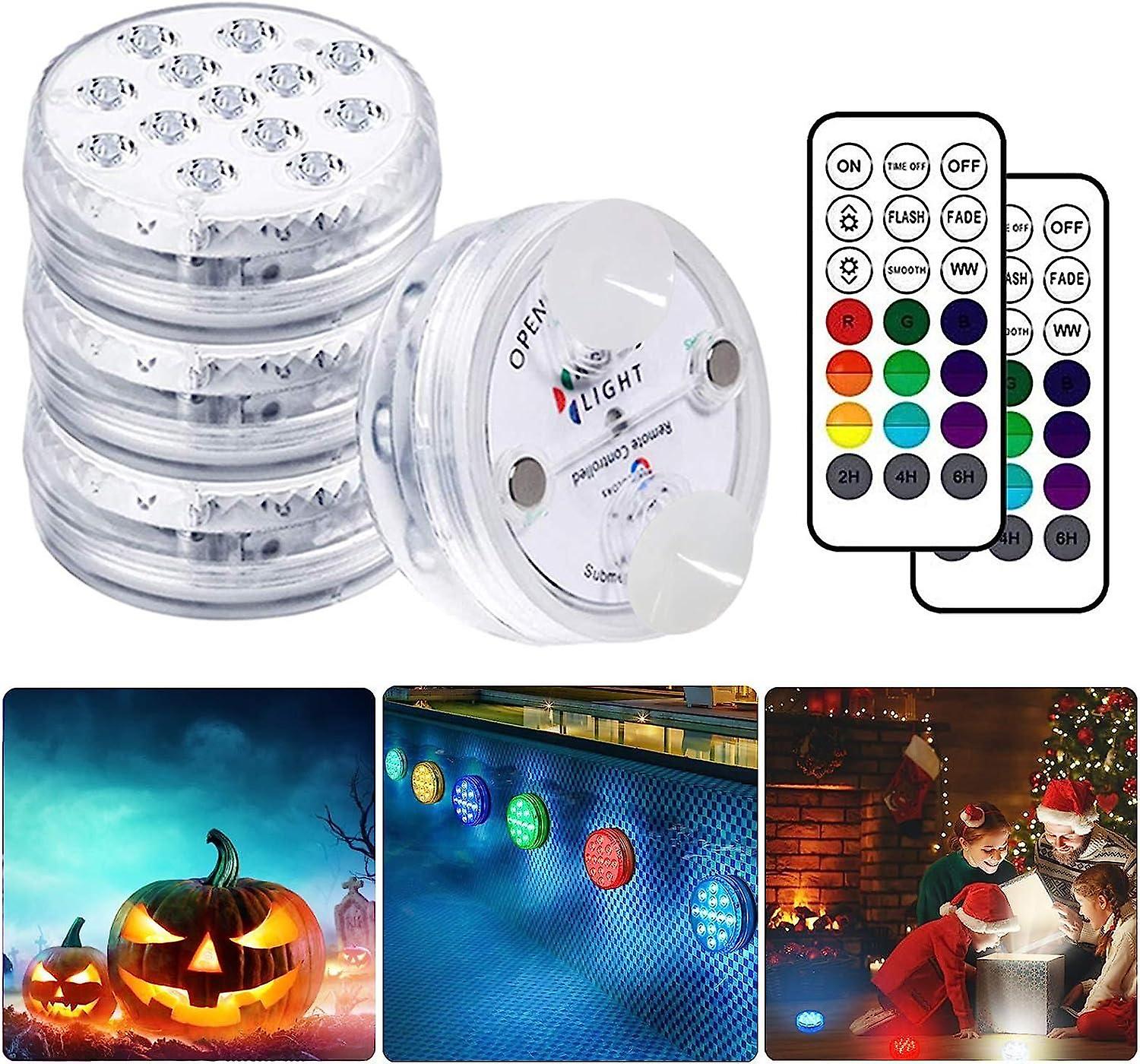 LED Pool Lamp Submersible LED Lights, Lighting Time 30-50 hours IP68 waterproof 16 RGB Colors Change