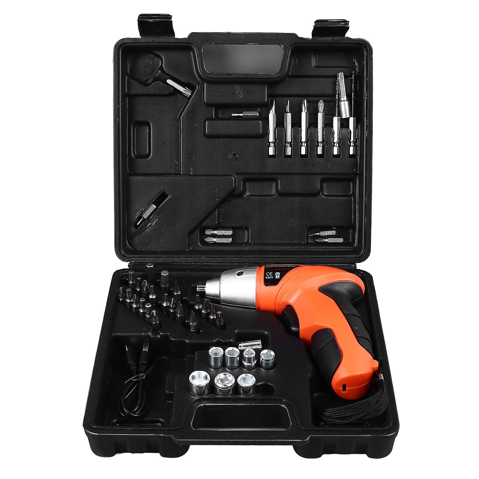 Rechargeable electric screwdriver wireless design, comes with various screwdriver bits