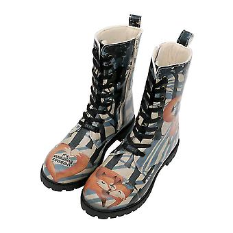 Dames Vegan Lederen Zwarte Sneakers - Let's Get Lost Design