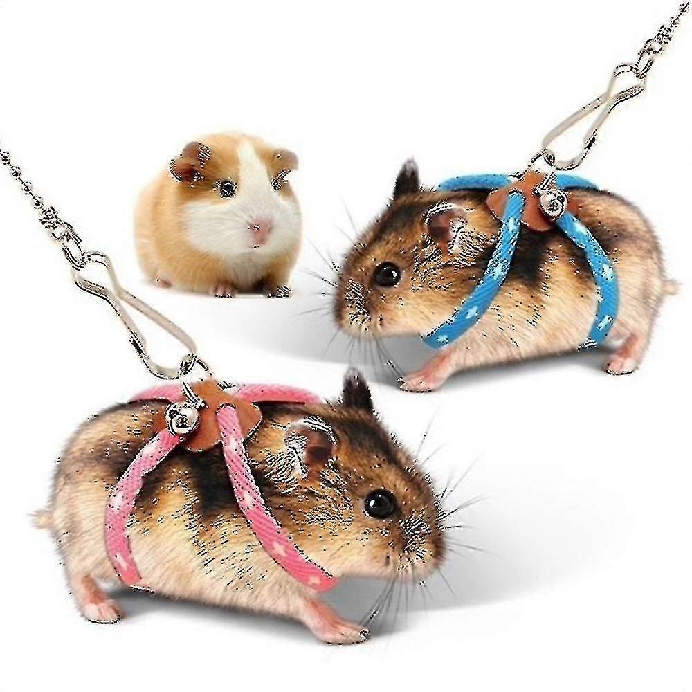 Adjustable Small Pet Harness Leash Hamster Mouse Parrot Traction Rope With Bell