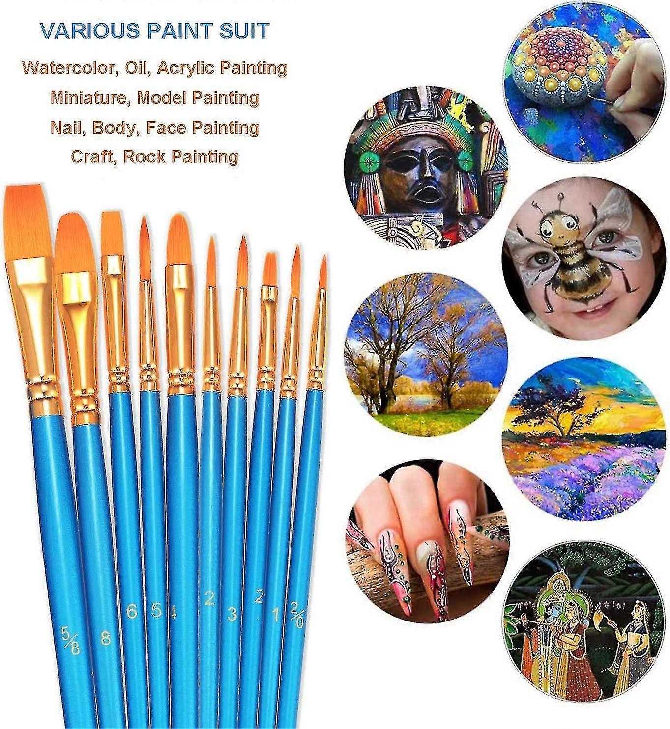 20pcs Round Tip Paintbrush Children's Drawing Brushes