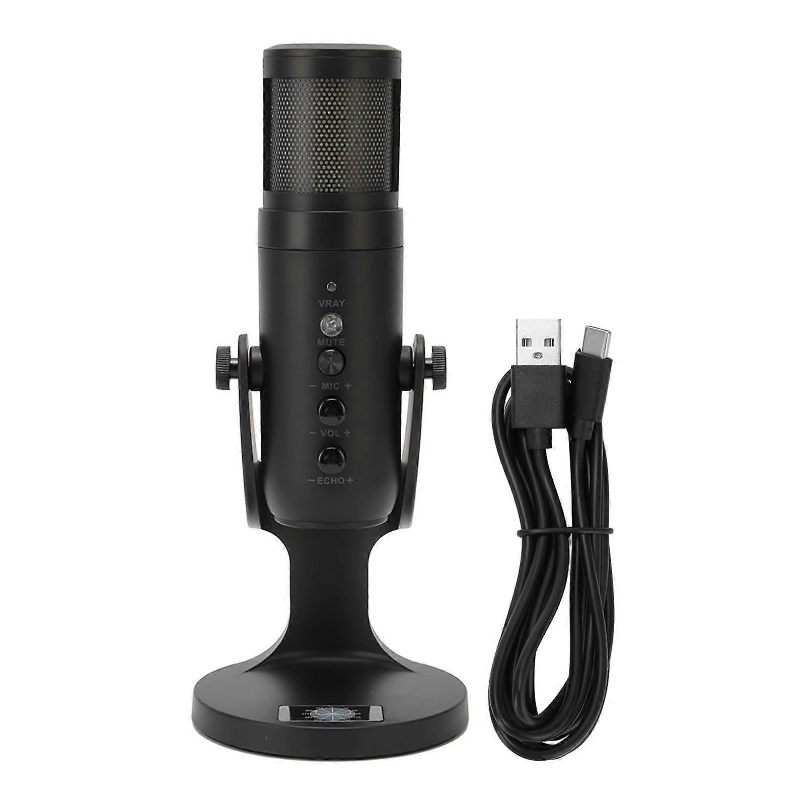 USB Condenser Microphone RGB Light Recording Microphone Rotatable Computer Microphone for Laptop PC IOS