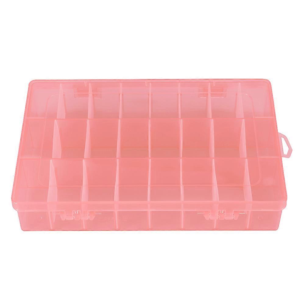 24 Grids Plastic Jewelry Adjustable Box Detachable Organizer Beads Storage Case (Orange)