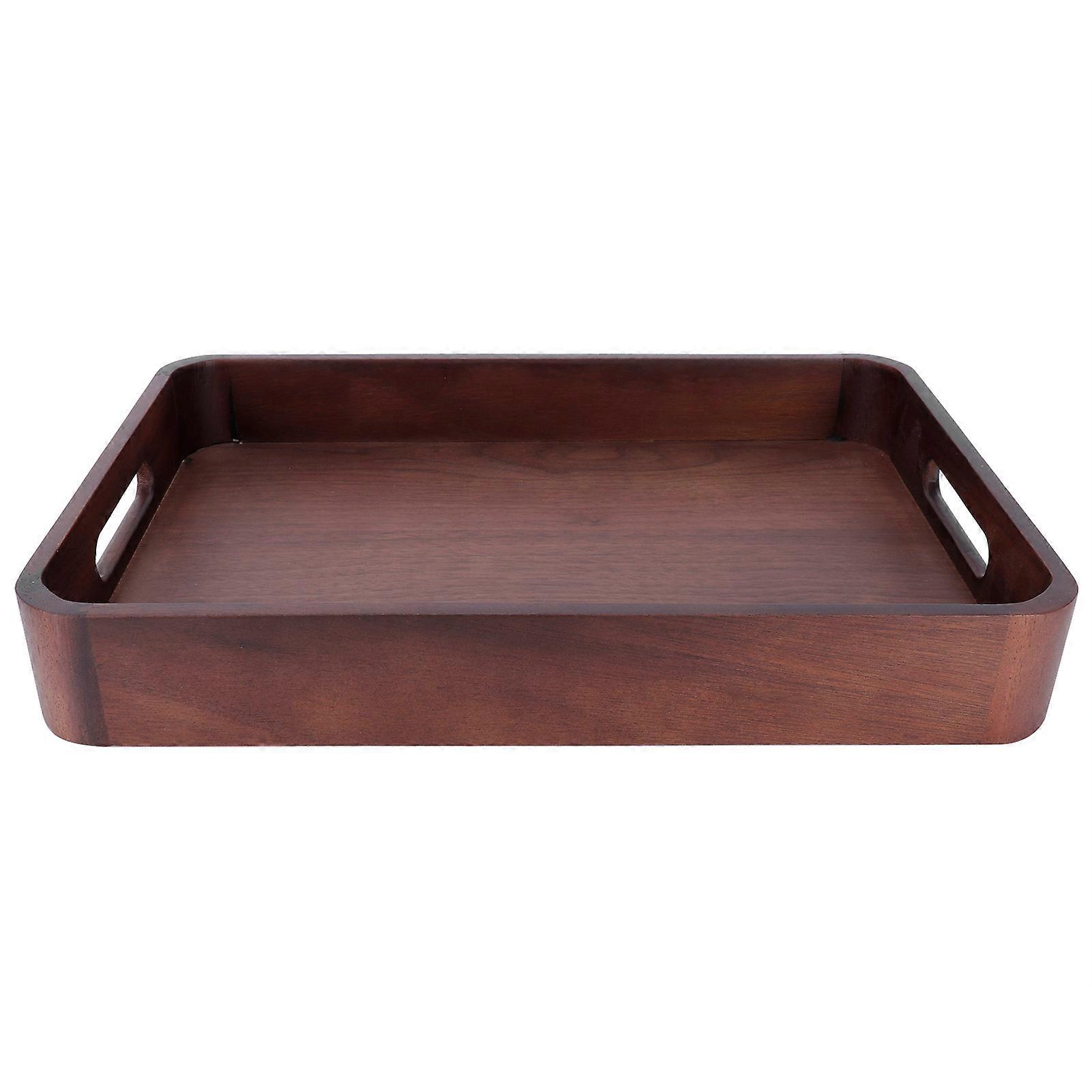 Bandeja rectangular de madera para servir con asa Bandeja de juego de té para accesorios de té