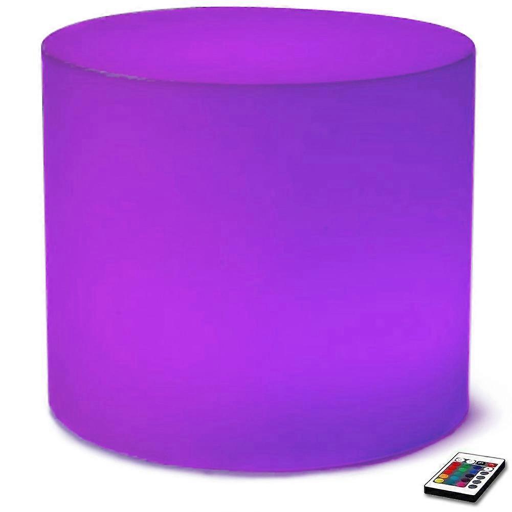 Vandue LED Glowing Cylinder Stool w/Infrared Remote Control - Color ...
