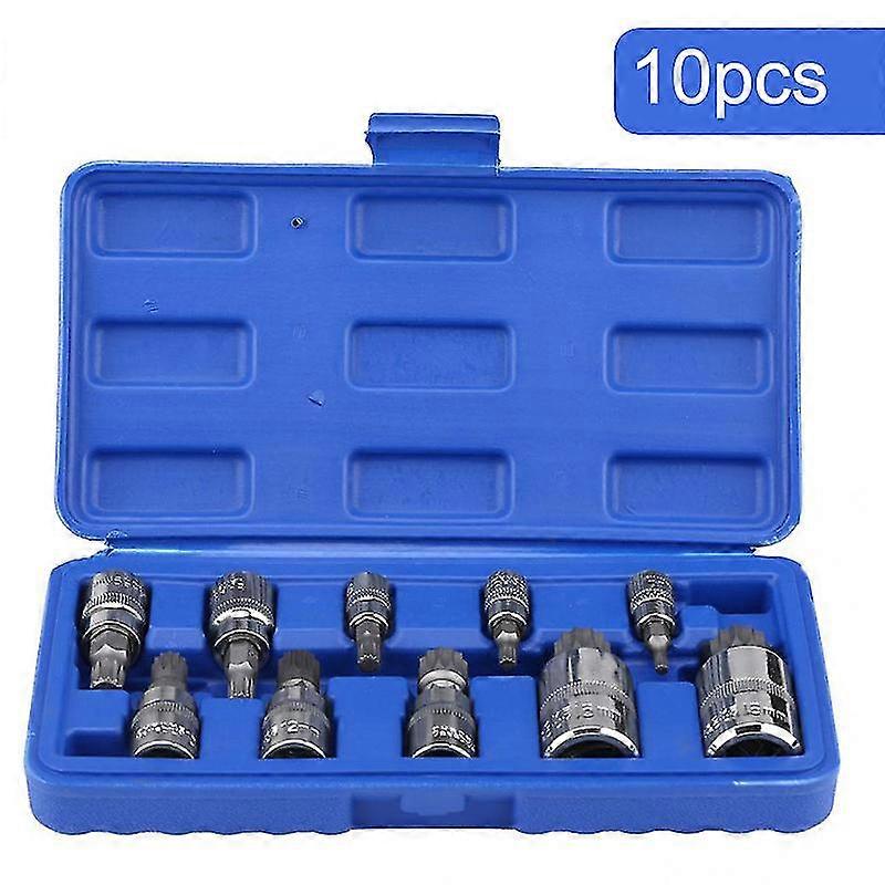 Nut Set,10pcs 12 Point Triple Square Spline Bit Socket Set Shank Electric Screwdriver Tool Repair Set