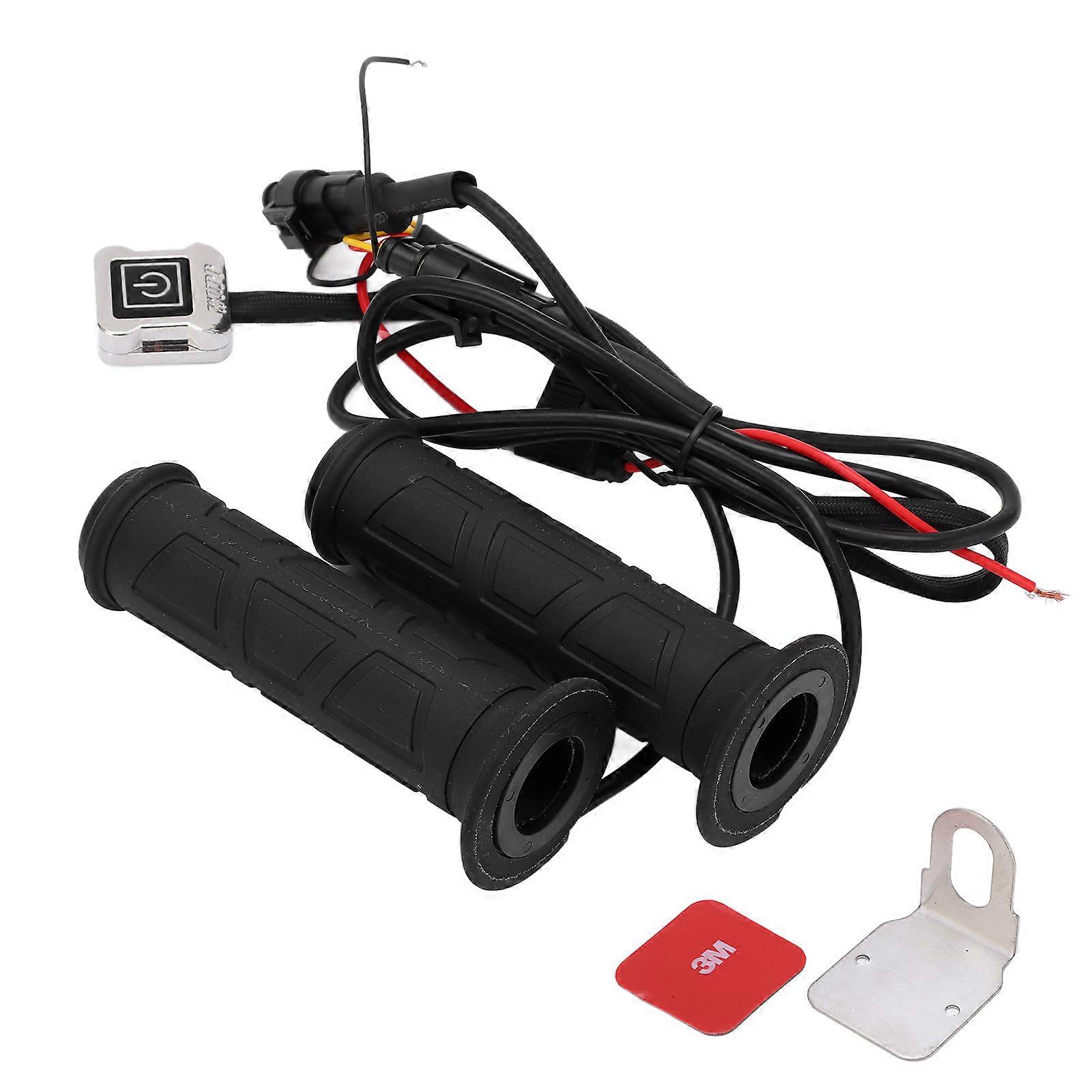 1 Pair Motorcycle Handlebar Grips 22mm 7/8in ATV Intelligent 3 Speed Thermostat Electric Heating Handle E2U811