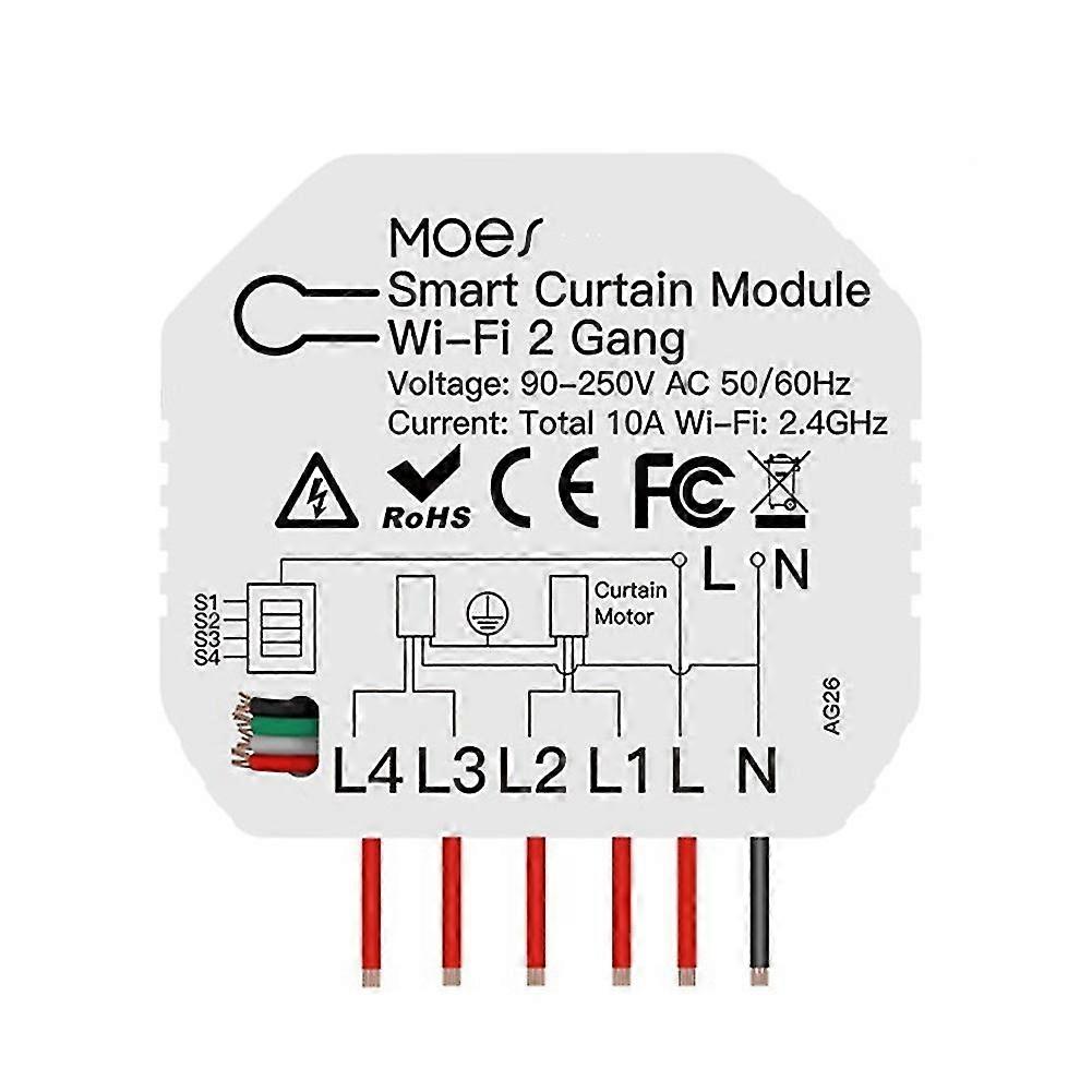 Tuya Smart WiFi 2 Double Curtain Blind Switch Module Roller Shutter Electric Motor Smart Life App w