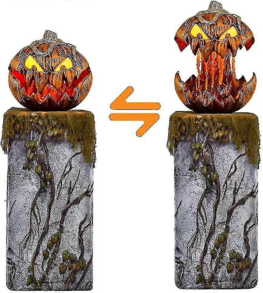 輝く目で話すカボチャ、引き込み式の口、ホラーサウンド、2023 新しいハロウィーン グルメ アニマトロニクス、屋内屋外装飾-イヴァン