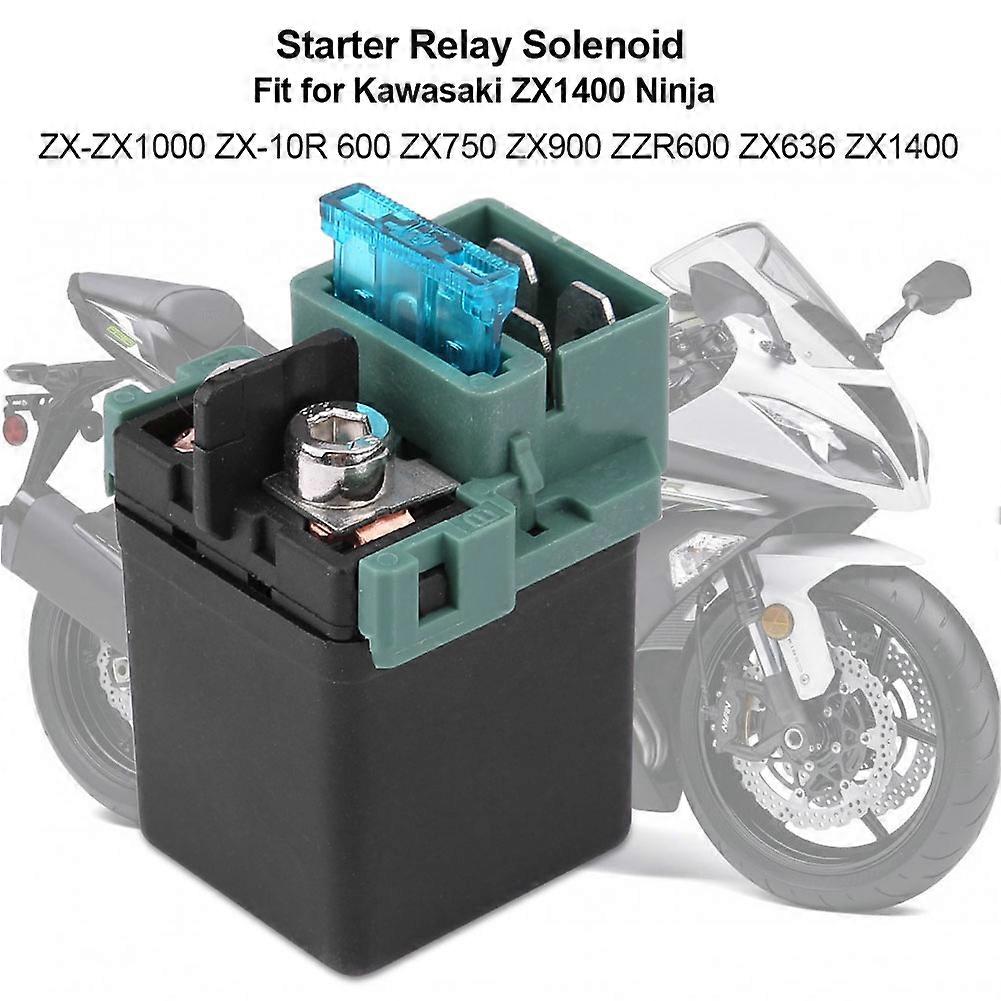Black Starter Relay Solenoid For Kawasaki Zx1400 Ninja Zx-Zx1000 Zx-10R 600 Zx750 Zx900 Zzr600 Zx636 Size 5.5