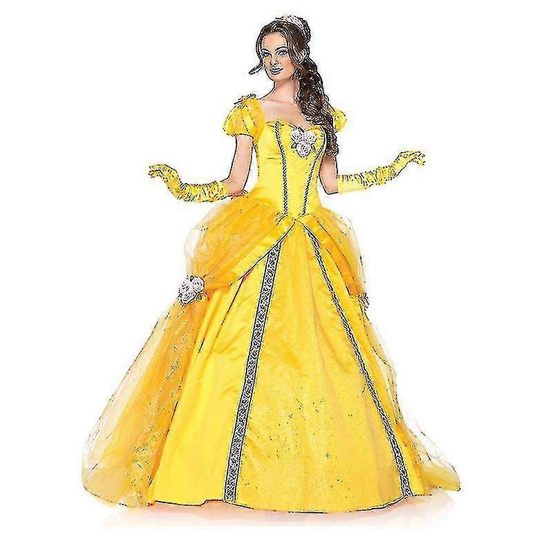 princess belle dress adults Fun Costumes Disney Women's Costume Be one of the most beloved Disney characters and find your prince Disguise Women's Belle Deluxe Adult