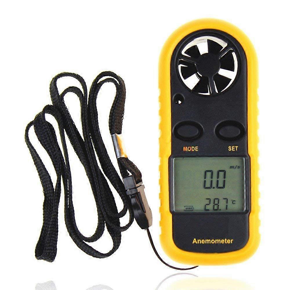 Anemometer, Digital LCD Wind Speed Meter Gauge Air Flow Velocity - Measure Wind Speed and Temperature