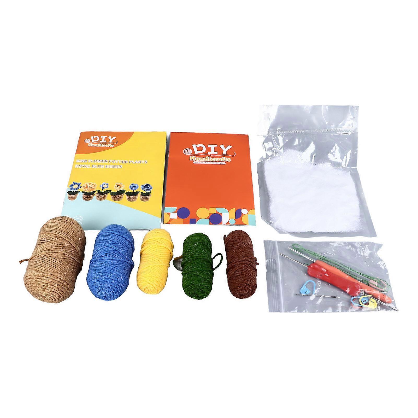 Flower Crochet Kit DIY Innovative Fun Educational Beginner Crochet Starter Kit with Step By Step Video Tutorials for Adults Kids