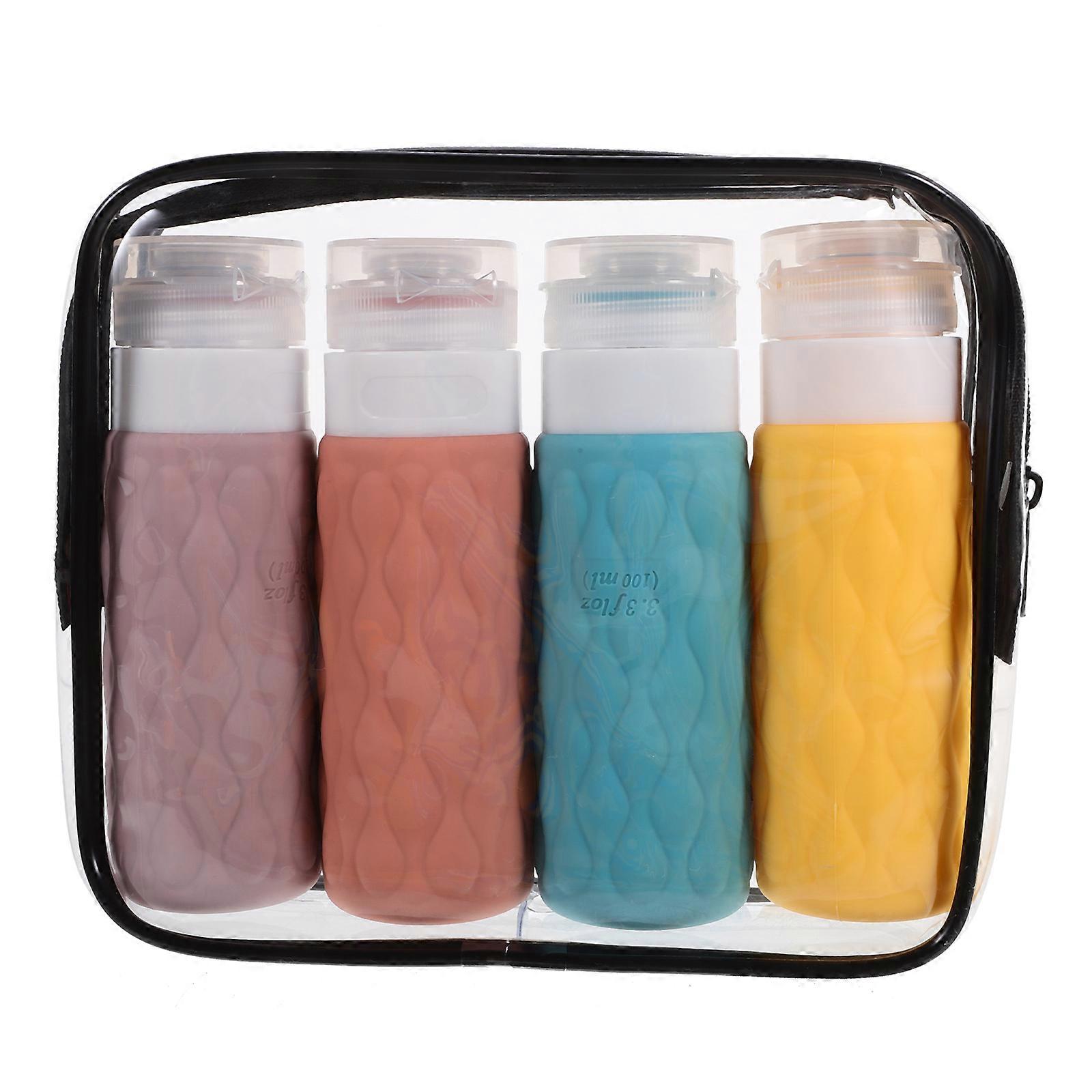 4pcs Refillable Lotion Bottles Shampoo Bottles Dispenser Bottles Empty Lotion Bottles (100ml)