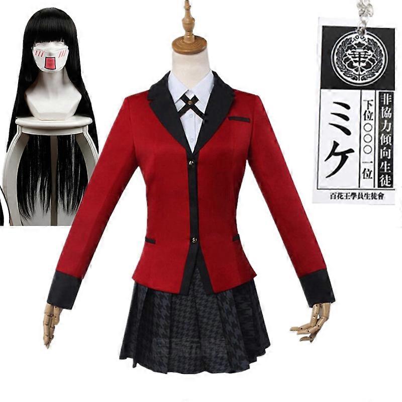 Kakegurui anime Yumeko Jabami school uniform jacket/shirt/skirt/wig SD00827