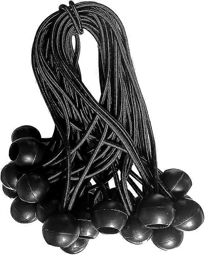 6 Inch Bungee Cords With Balls Tarp Tie Down Ball Cords For Shade Net Canopy Tarp Tent, 25 Pack