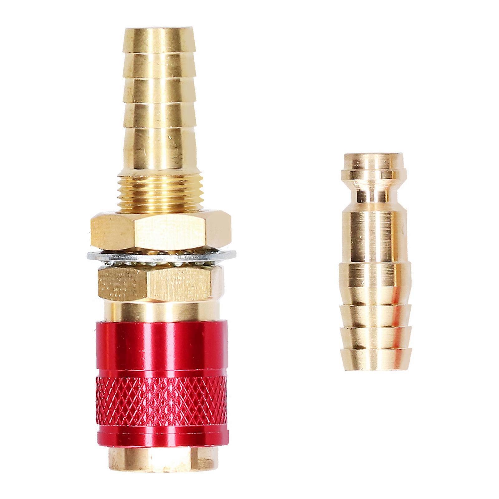 Quick Connector Fitting Hose Brass Connection for TIG Welding Torch Welding Equipment M10Red