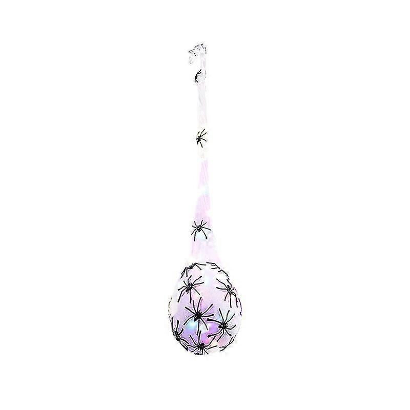 Exquisite Hanging Cobweb Lamp Halloween Decor Hanging Glowing Spider Web Ornament, Spider Web Egg Ornament